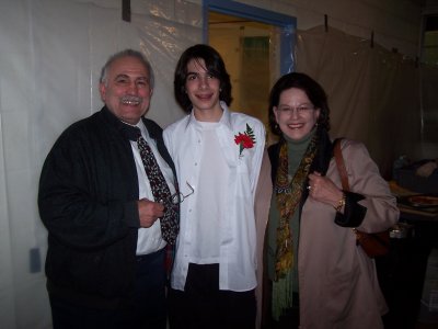 George and Cathy with a tired waiter