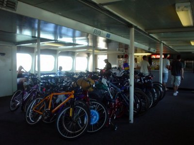 on the ferry
