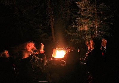Campfire at Cody horse camp, Sep 2007