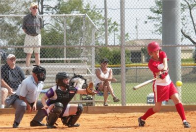 Kerri behind the plate