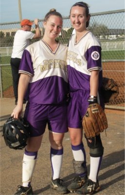 Katelyn & Heather Coming Back from Warming Up mid-game