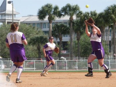 Meg C Snares one as fellow seniors look on