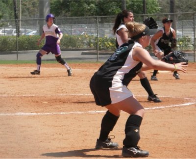 Katelyn sneaks behind the defense