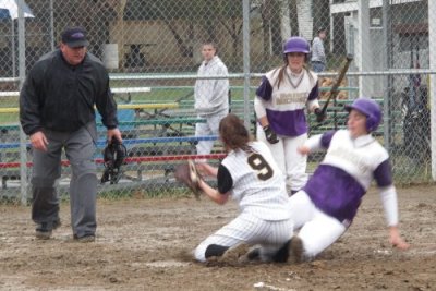 Meg O Slides Home Safe