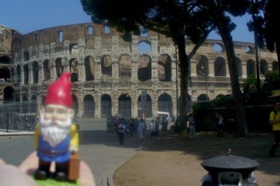 Travel Gnome at the Colosseum