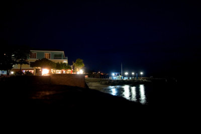 Sand Dollar Dock at Night and Den Laman Apartments