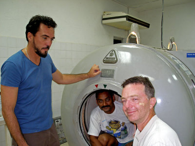 Dr. Juan Botero, Harold, and Bent diver Rick