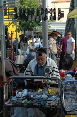 Praying at the Flee Market in Jaffa