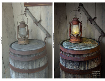 Lamp on barrel - Dollywood
