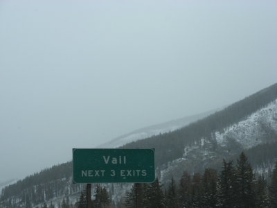 There was snow along the drive until Bob arrived at the Vail city limits.