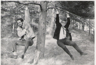 Jim with friend David Nr Painswick 1967