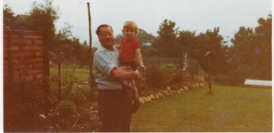 1971 Jason and Grandad James at Kings Rd Rodborough