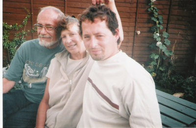 Mum Dad and me in my Back yard.