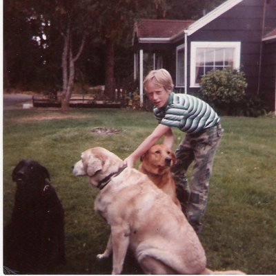 Marcus with Rosco and the others outside Jans.