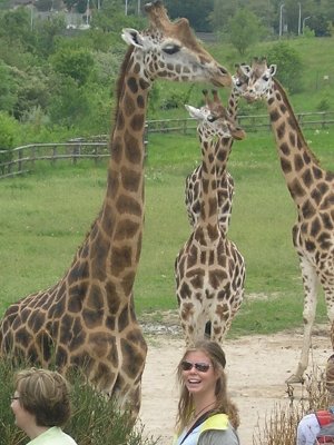Allie meets the Giraffes at the Praguan Zoo