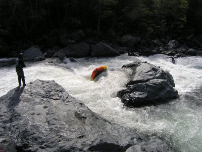 Ghostboating at Panther Creek Rapid on the South Trinity