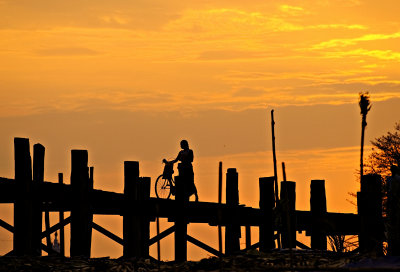 sunset with bicycle