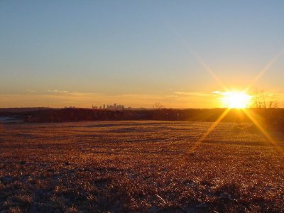 Frozen Kansas City Sunset