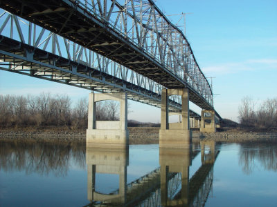 This bridge connects Liberty to Sugar Creek Missouri, across Highway 291.