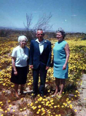 My grandfather with his mother & his sister. It was taken in Lancaster California around 1977.