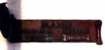 This is the plaque that covers the vault where mu great grandparents; Charles Gird Mann & Helen Grinstead Allen Mann rest. They're in Wesminster Memorial Park, Long Beach, Los Angeles County California.