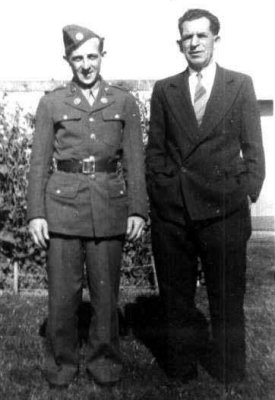 This is a picture of my grandfather; Robert Thomas Mann & his father Charles Gird Mann, taken in Lancaster California around 1945. Robert was the second child born to Charles Gird Mann & his wife Helen Grinstead Allen Mann. He married Hazel Alice Merrill in Manhattan, Riley Kansas on his father's birthday of 13 June 1934. Bob, as he was known, & Hazel Alice had two children together, however only one survived.