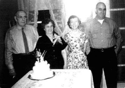 He we have a shot of Daisy Ethel Mann Clift, along with her husband William Ewart Clift on their 5oth wedding anniversary in 1955. Next to them are their children, Neta Mae Clift & her brother, George William Robert Clift.