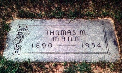 Thomas Morgan Mann was the sixth of six children born to Robert Mitchell Mann & his wife Lucinda Connor Mann. He married Susan Gertrude Lawrence 24 December 1913 in Elk Creek, Johnson County Nebraska. Together they had two children. Shown above is the headstone in Lincoln Memorial Park, Lincoln, Lancaster County Nebraska.