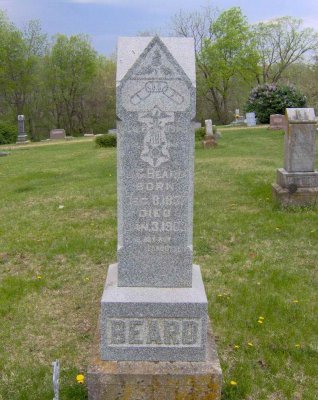 John Beard married Elizabeth Jane Mann in Hardin, Darke County Ohio on 02 April 1859. Together they had three children. John was a veteran of the War of the Rebellion & migrated to Richardson County Nebraska with his wife & family sometime around 1868.