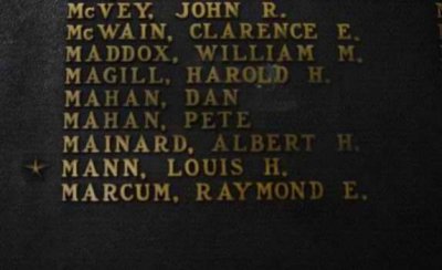 As his name appears on the War Dead plaque posted in the Richardson County Courthouse in Falls City.