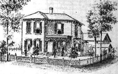 This sketch was taken from a Darke County Ohio, history book. It represents the home of Martha Mann Hill. 