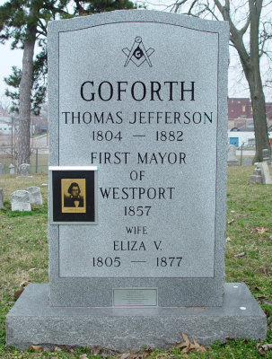 First Mayor of Westport Missouri. The town no longer exists, where it was is within the city limits of Kansas City Missouri now. He's buried in Union Cemetery, officially, the oldest cemetery in Kansas City.