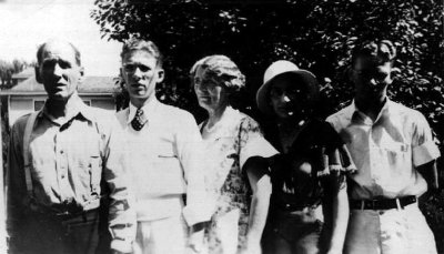 Shown above is the Ed Coatney Family around 1930. Shown left to right are: Ed, George Robert, Ida Virginia, Ethel Elizabeth & William Edward Coatney.