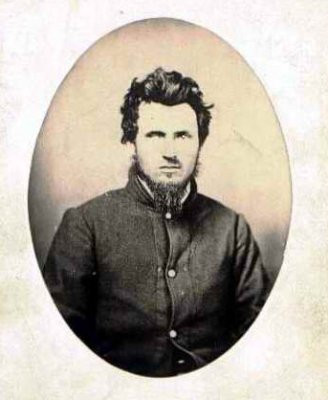 George Washington Coatney was the seventh of eight children born to Archibald Coatney & his wife Mary McIntosh. On 08 February 1857 in Austin, Scott County Indiana he married Arminda Spurgeon. Together this couple would have four children. This photograph was sent to me by Donald G. Coatney. He is in possession of the original.