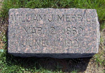 This is the simple gravestone for my 2nd great paternal grandfather, William John Whiston Merrill. It lies in the Merrill Family plot in Riverside Cemetery, Crete, Saline County Nebraska.