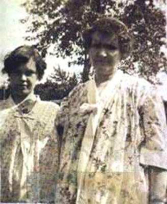 Here we see a picture of Dorothy Mae Bishop Merrill with her daughter, my grandmother, Hazel Alice Merrill. The original photograph shown was given to me by my grandmother, Hazel Alice Merrill. I am in possession of it still. 