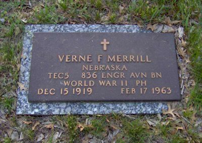 My granduncle Verne lies in the Merrill Family plot in Lincon's Memorial Park. 