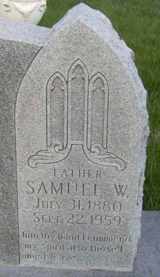 Samuel Large 1880-1959, was the second if five children born to, Edmond Large & his wife, Mattie. He married Susanna Portschy & together they shared four children. Sam & Susanna are buried in Wyuka Cemetery, Lincoln, Lancaster County, Nebraska.