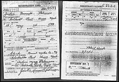 We obtained a copy of this draft card through Ancestry.com. We aplogize fro the low quality. 