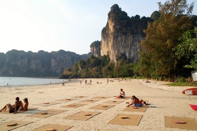 Enjoying a cold beer at sunset - Railay West