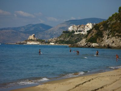 Sperlonga - the town on rocks in the background