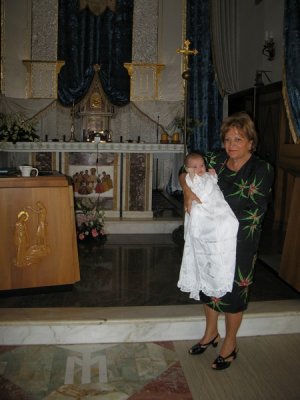 Nonna with Angelica at the Immacolata church in Scauri