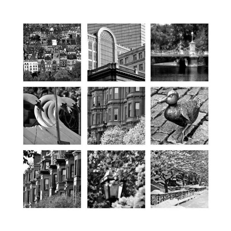 Back Bay Collage - B&W