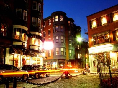 North End: North Square at Night, Boston