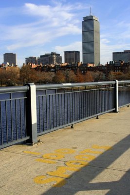 Harvard Bridge and Prudential Tower with Smoot Markers