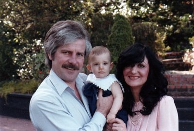 With my mom and dad, Easter 1983 (?)