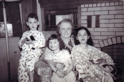 L-R Uncle Tommy, Aunt Babette, grandmother Marie Cleary Bolton, mom Joyce