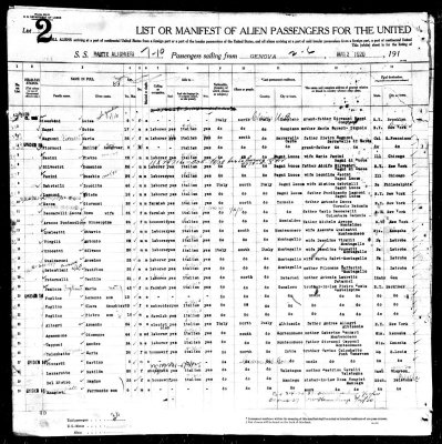 Anselmo Gualdaroni, Antonio Virgili Passenger Record