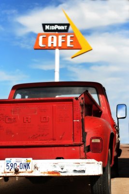 Old Truck with Graffiti, Route 66, Adrian, Texas (After)