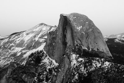 Half Dome in Late Afternoon Light (B&W)